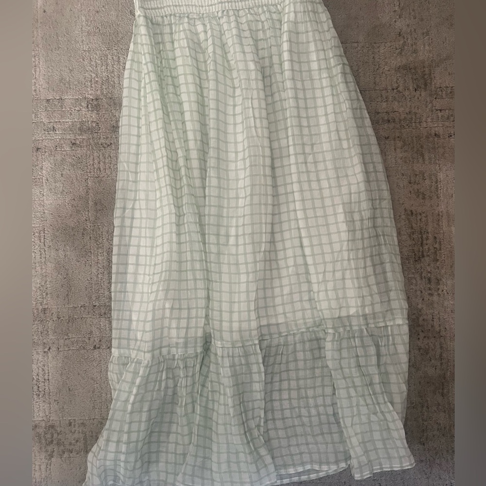 MINKPINK Women’s Light Green Check Oxley Midi Dress - Picture 8 of 12